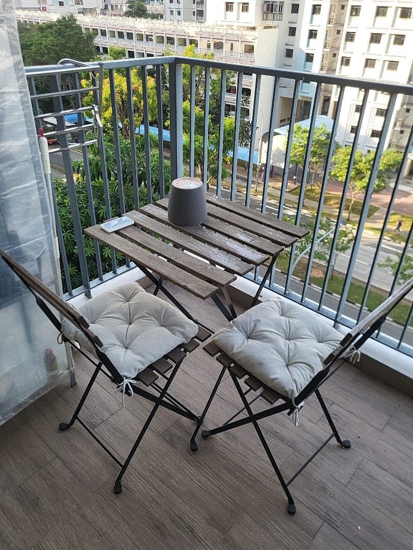 IKEA Tarno outdoor set (1 table 2 chairs with cushion), Furniture