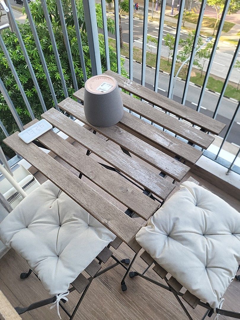 IKEA Tarno outdoor set (1 table 2 chairs with cushion), Furniture