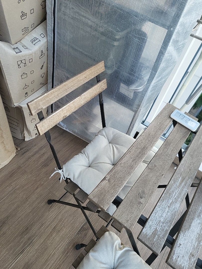 IKEA Tarno outdoor set (1 table 2 chairs with cushion), Furniture