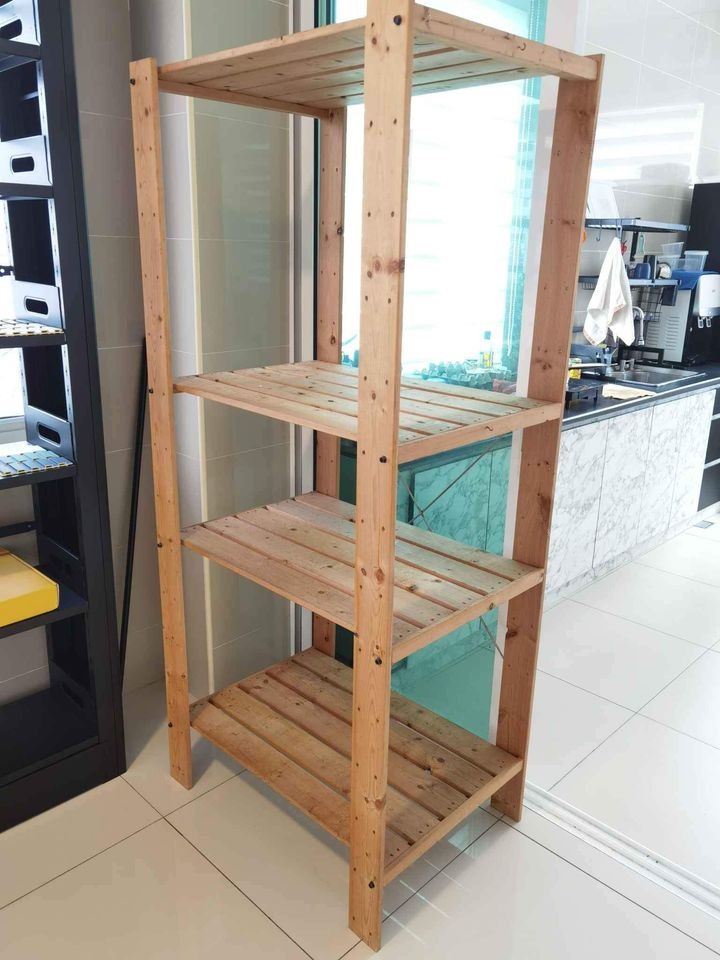 Ikea wooden shelfing rack big size, Furniture & Home Living, Furniture