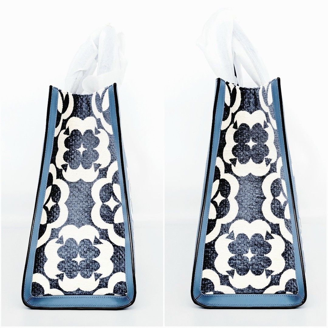 Kate Spade Manhattan Oversized Spade Flower Monogram Chenille Fabric Large  Tote (Black Multi) Handbags - ShopStyle