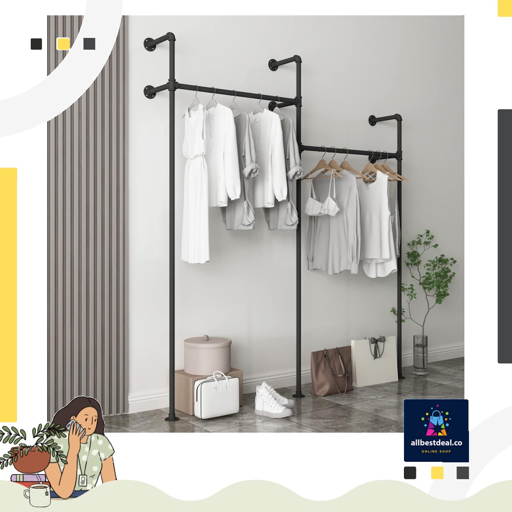 Industrial Pipe Clothing Rack,Moden Commercial Grade Pipe Clothes Racks ...