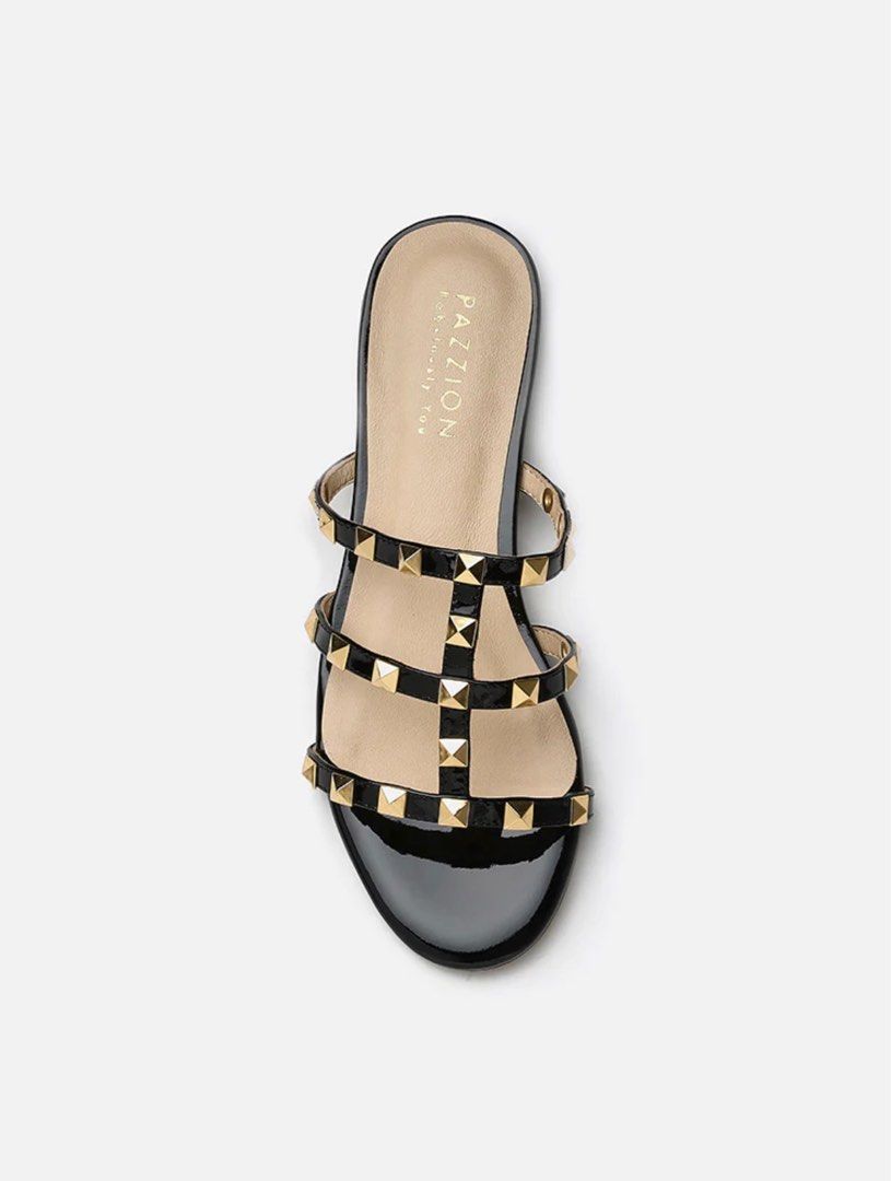 Gold studded slides sale