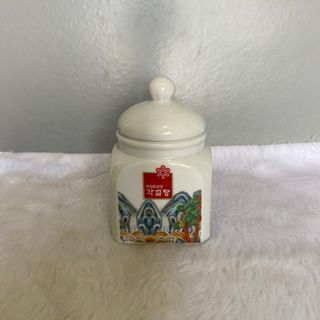 Japan Vintage White Painted Tea Caddy Canister