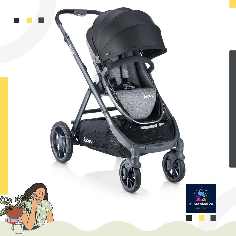 Joovy Qool Stroller Customizable Stroller Single Double Triple Grey Melange Grey Melange Babies Kids Going Out Strollers on Carousell