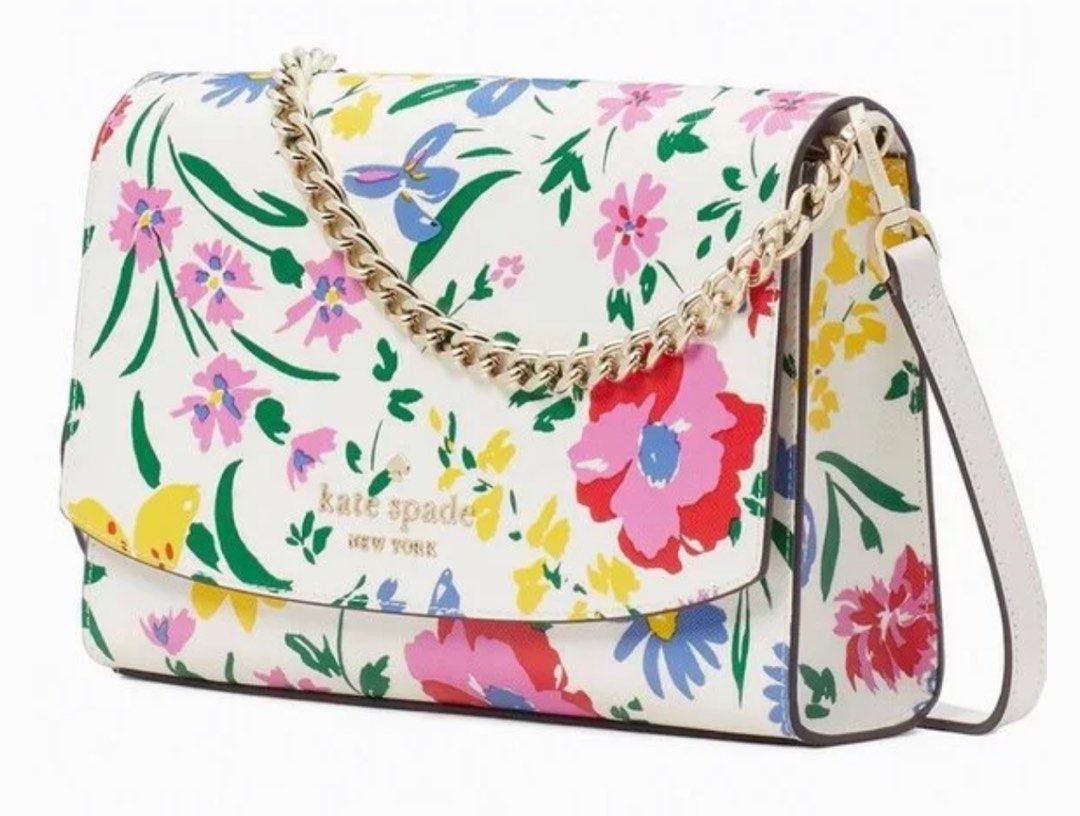 Kate Spade New York White & Pink Floral Carsen Tea Garden Convertible  Crossbody Bag, Best Price and Reviews