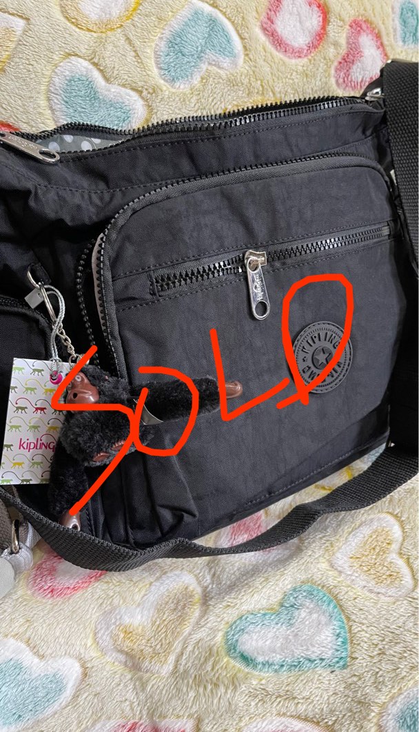 Kipling Black Shoulder Sling Bag Vietnam, Women's Fashion, Bags