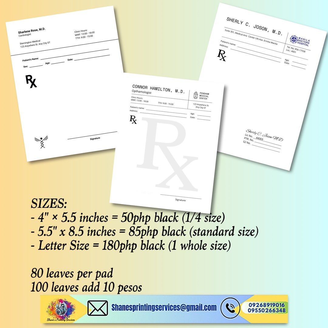 Lab request/ medical certificate/prescription pad, Health & Nutrition