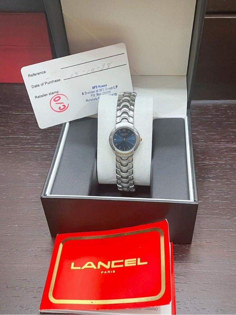 Lancel Paris (Category: Women's Watches) located in Manila. Submitted by annafinds (Listing ID 1246158120, Image 2). Description: Lancel Paris 💯 Authentic In pristine condition Quartz movement Swiss made 7 inches wrist size or smaller Comes with authenticity card With provided box P5,800 free shipping Open for layaway..