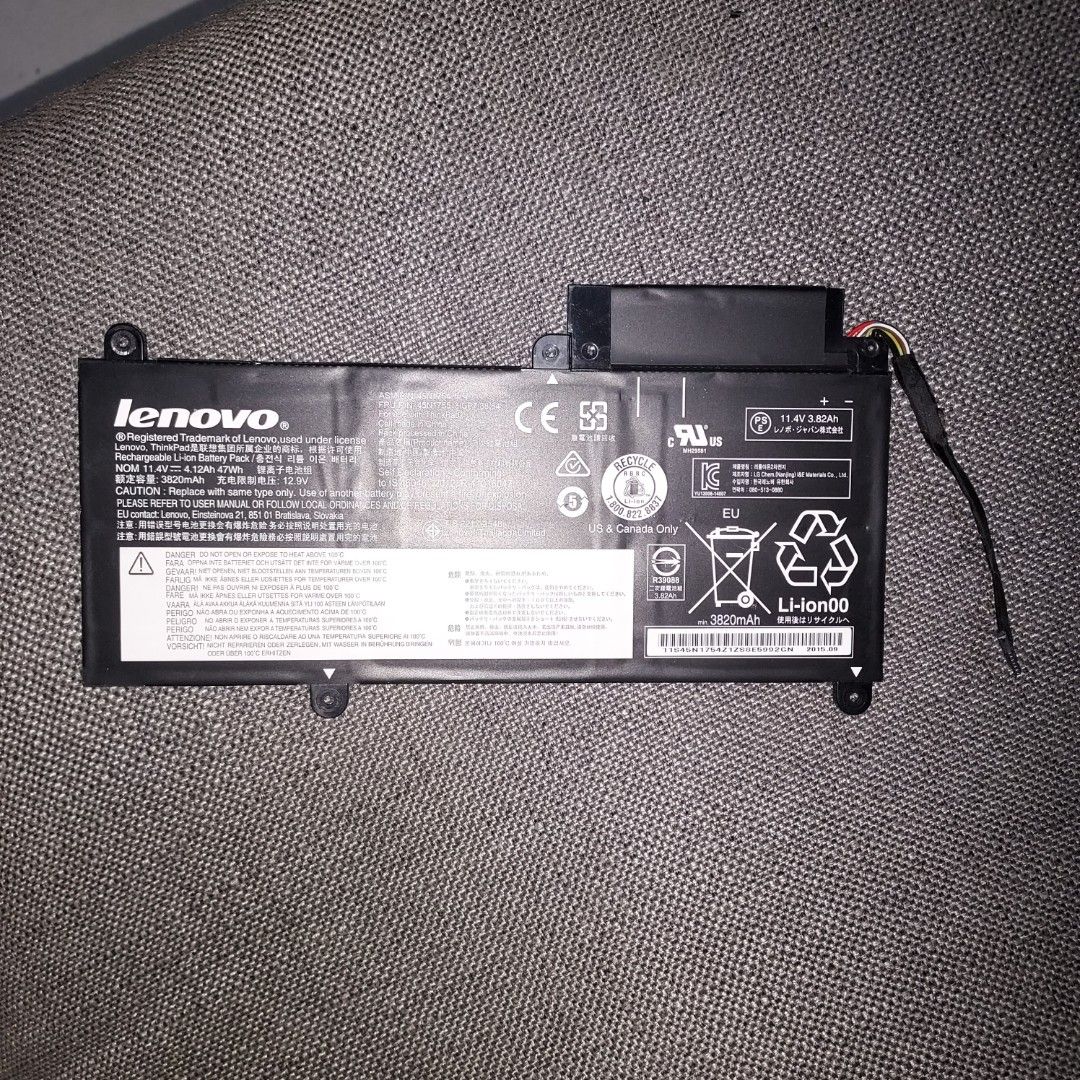 Lenovo Thinkpad E450 Battery, Computers  Tech, Parts  Accessories, Other  Accessories on Carousell