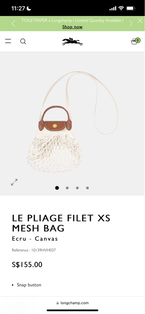 Le Pliage Filet XS Mesh bag Ecru - Canvas (10139HVH037)