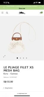 Le Pliage Filet L Mesh bag Black - Canvas (10121HVH001)