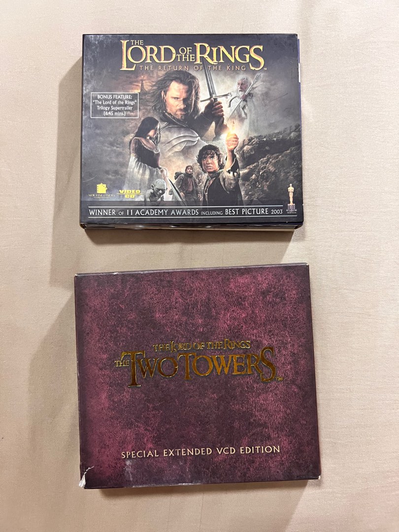 Lord of the Rings VCDs The Return of the King / The Two Towers (special extended VCD version