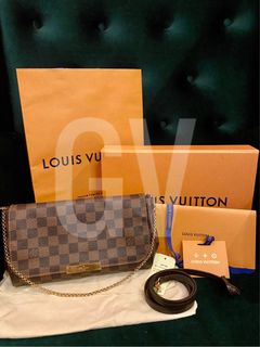 LV Favorite MM Damier Ebene (COMPLETE), Luxury, Bags & Wallets on Carousell
