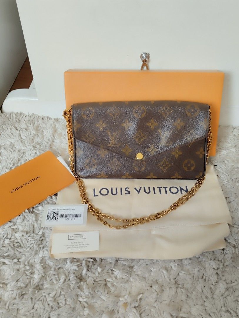 LV Felicie Beige with chain, Luxury, Bags & Wallets on Carousell