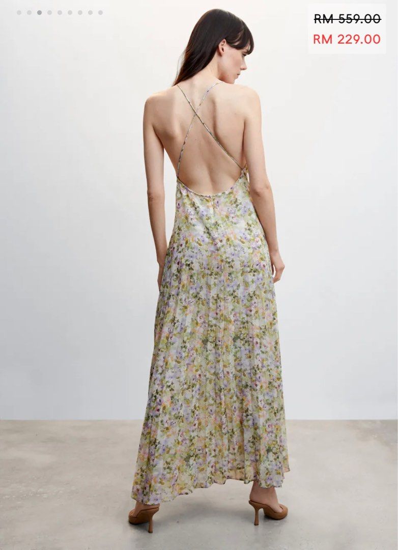 Mango pleated outlet floral dress