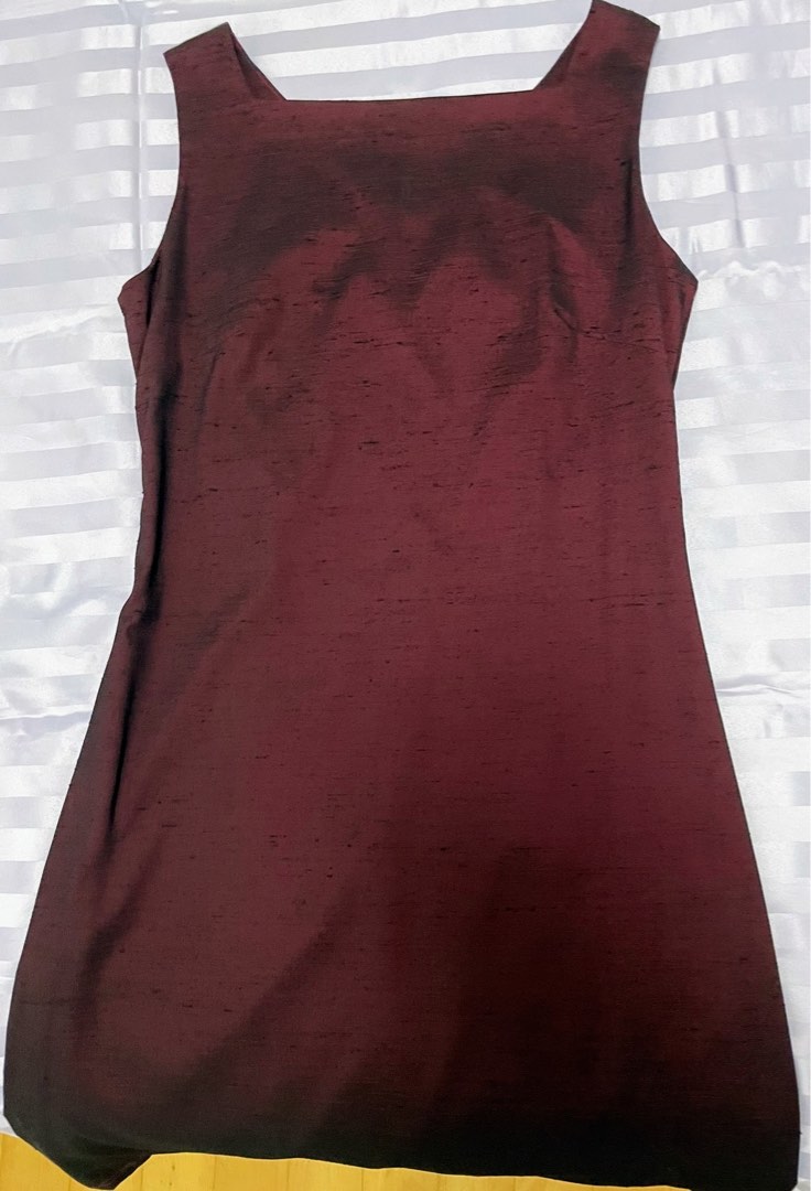 Maroon Luxe Long-Sleeve Bodycon Dress
