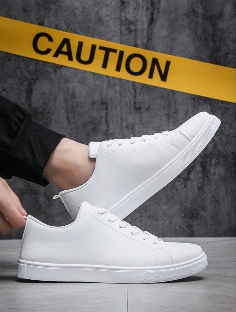 White lace online up sneakers mens