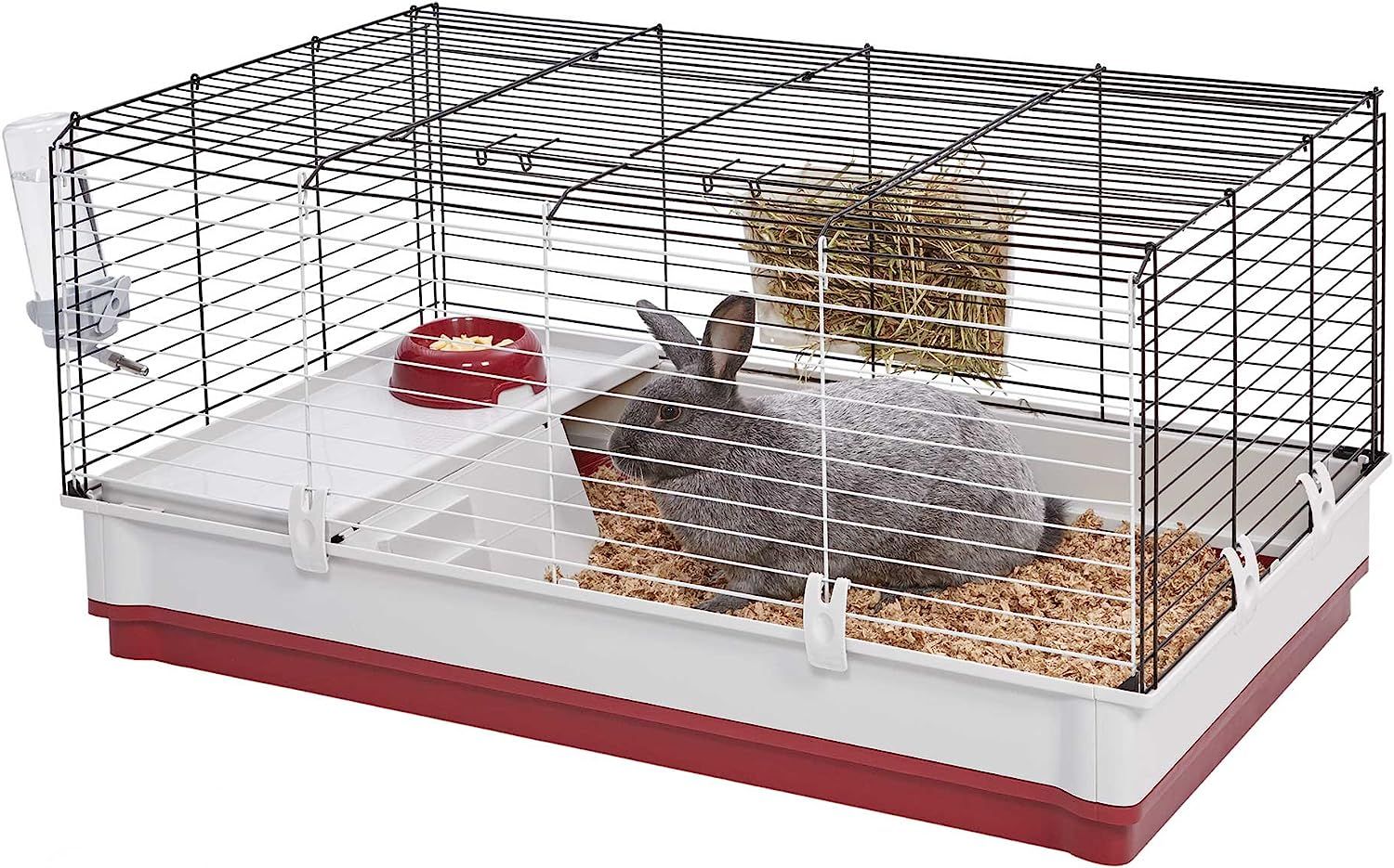 MidWest Homes for Pets 158 Wabbitat Deluxe Rabbit Home Rabbit Cage 39.5 L x 23.75 W x 19.75 H Inch Maroon White Rabbit Cage Pet Supplies Homes Other Pet Accessories on Carousell