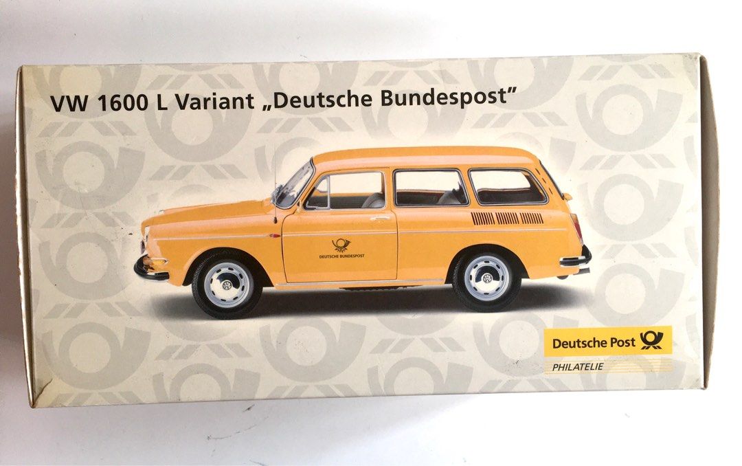 Minichamps Deutsche Post 1/18 VW 1600 L Variant, 興趣及遊戲, 玩具