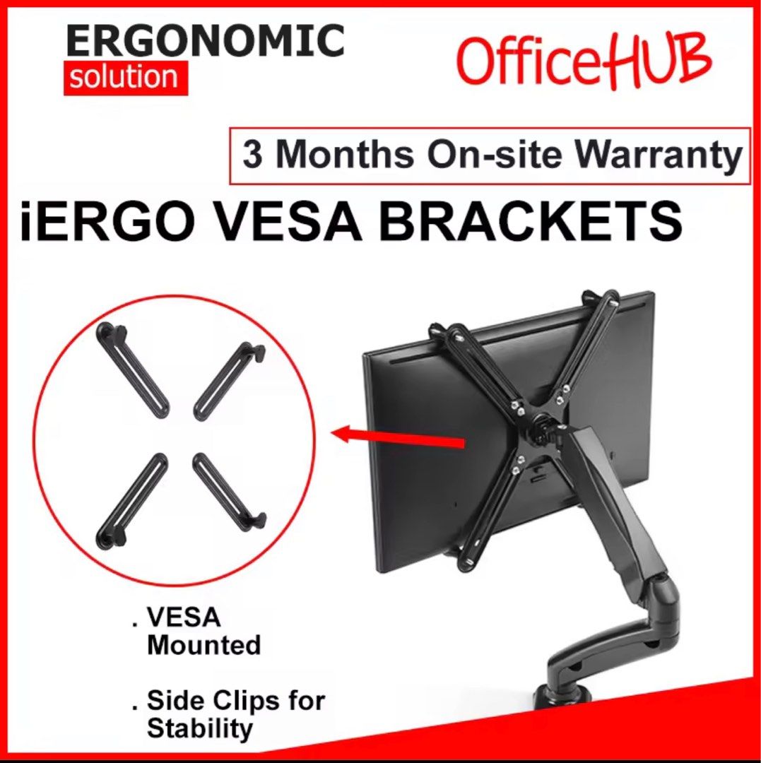 Monitor mount, non vesa bracket, single monitor arm, laptop desk mount