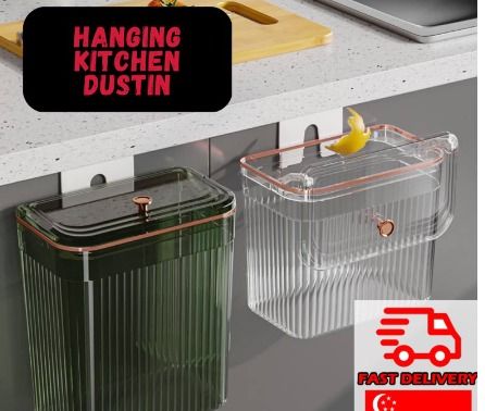 Multi Functional Hanging Kitchen Dustbin Trash Bin with Lid DL0746,  Furniture & Home Living, Cleaning & Homecare Supplies, Waste Bins & Bags on  Carousell