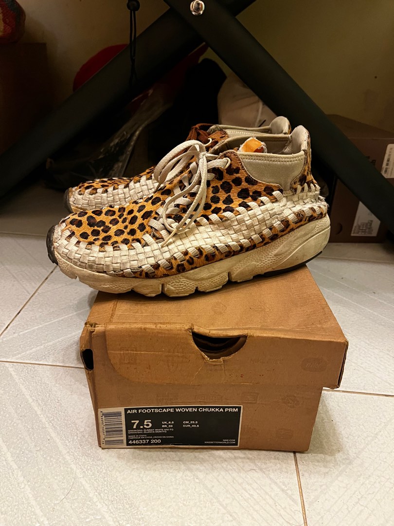 Nike Footscape Woven Chukka Leopard Zebra, 男裝, 鞋, 波鞋- Carousell