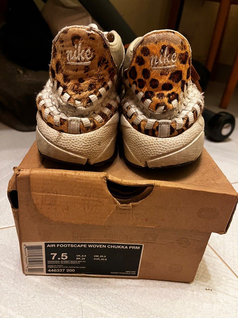 Nike Footscape Woven Chukka Leopard Zebra, 男裝, 鞋, 波鞋- Carousell