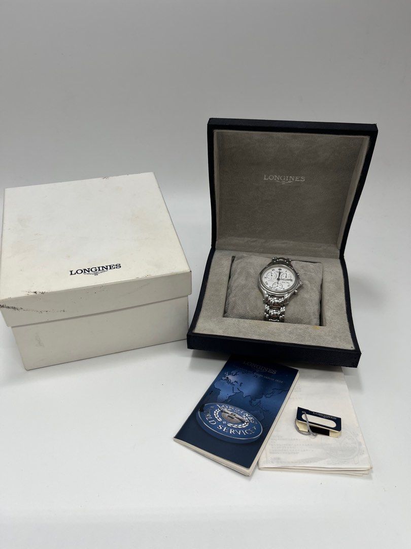 Original Longines Golden Wing Chronograph Quartz (Category: Men's Watches) located in Mandaluyong City. Submitted by everythingjapan (Listing ID 1246163205, Image 1). Description: Almost unused Stored long Working well Comes with original box Watch case Care card 35mm .