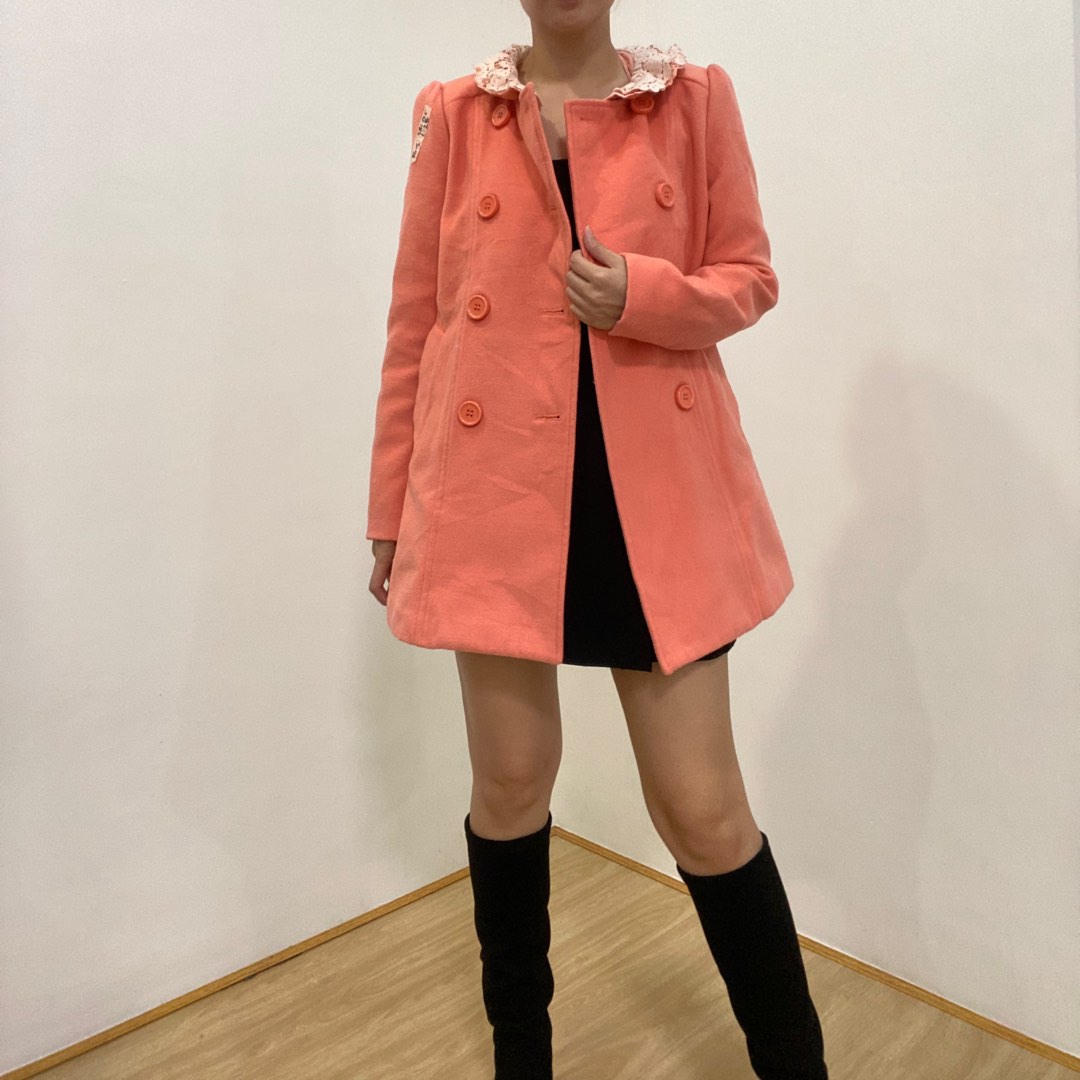 Peach store wool coat