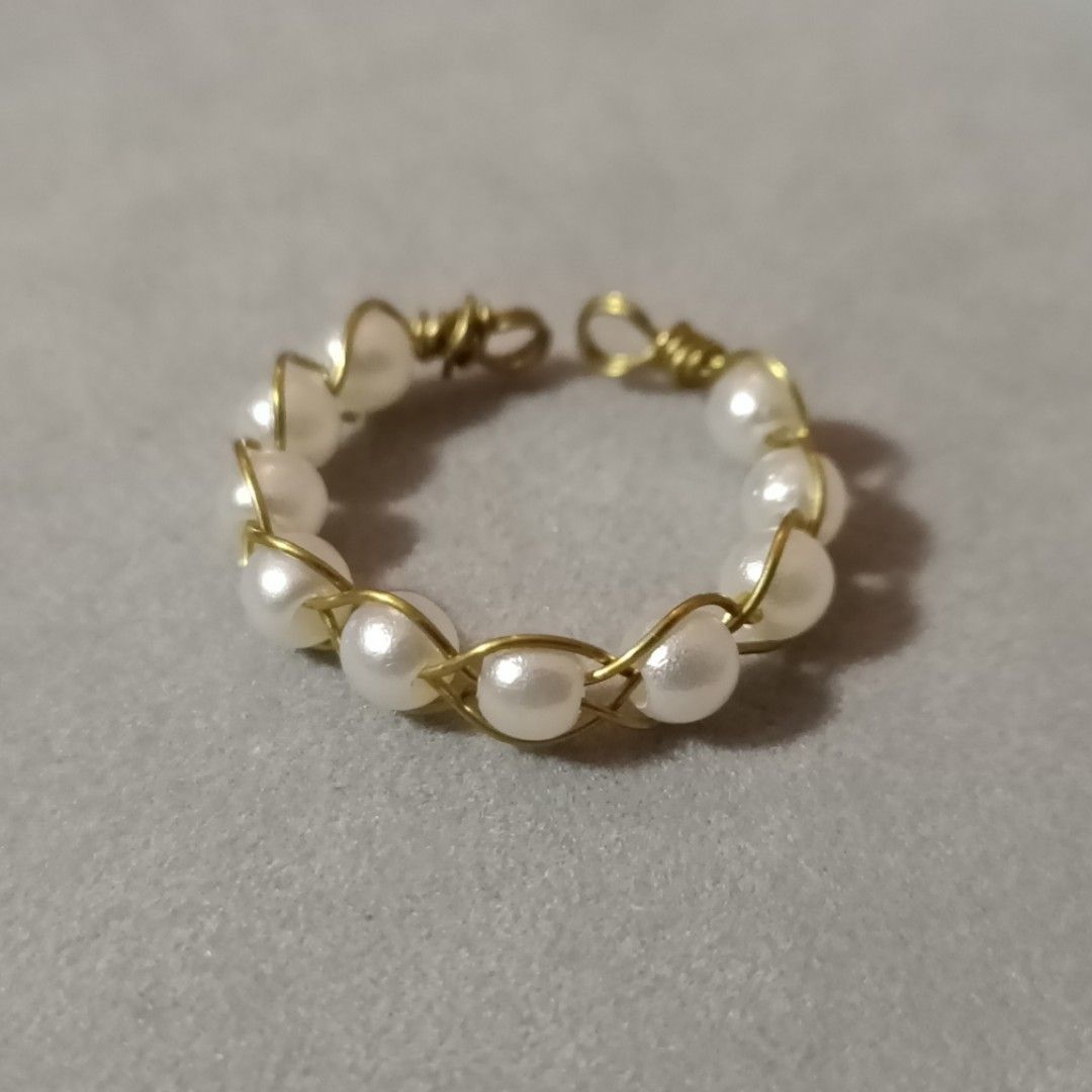 Pearl gold ring handmade updated pic Women s Fashion Jewelry
