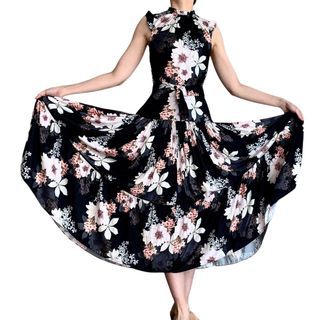 Portmans Black Printed Dress Belted 6/XS