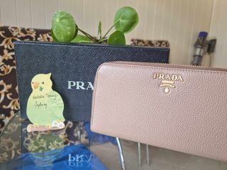 POWDER PINK PRADA SAFFIANO LEATHER WALLET