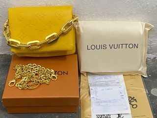 Louis Vuitton Pochette Coussin Mint/Yellow in Lambskin with Silver-tone - US