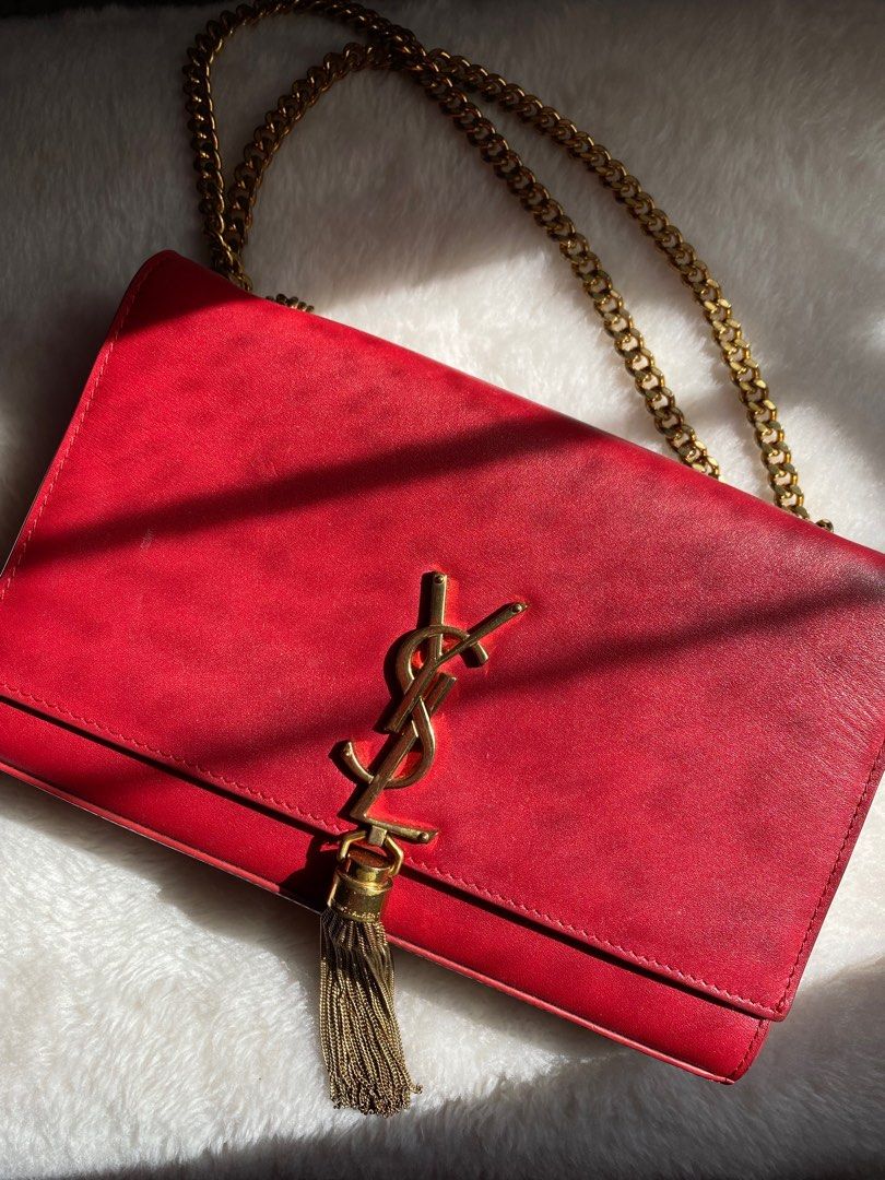 Ysl red bag with tassel outlet
