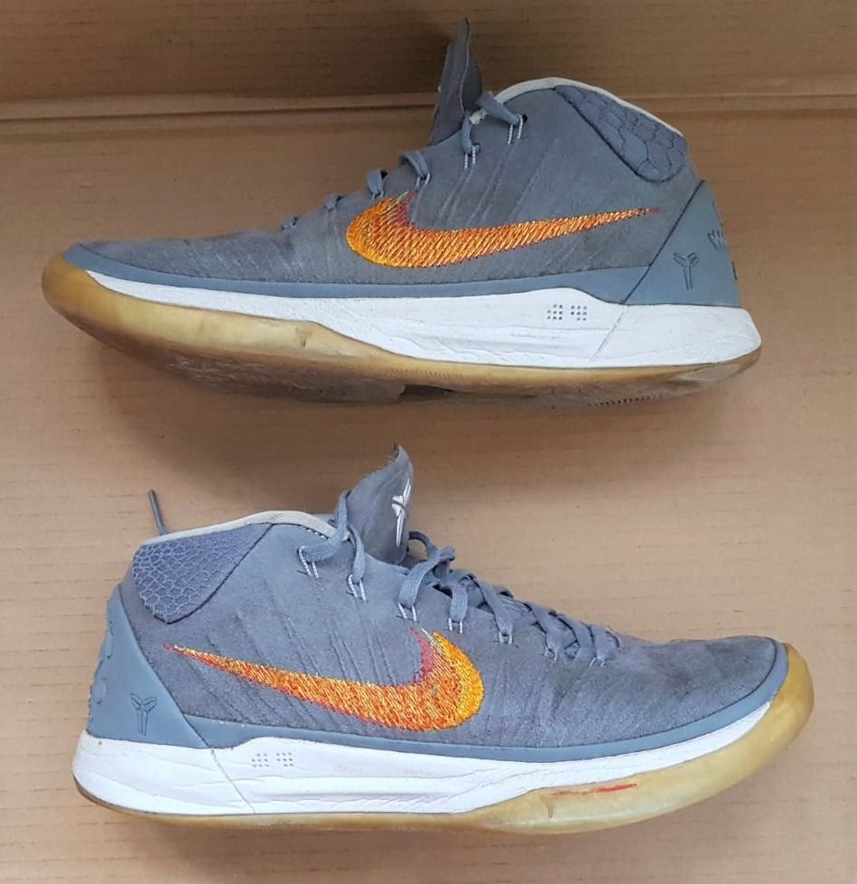 Premium Nike Designer Sneakers The Chrome Nike Kobe A.D. Mid US 10.5 UK 9.5 EU 44.5 Snake Textured NBA Basketball Shoes Original Active