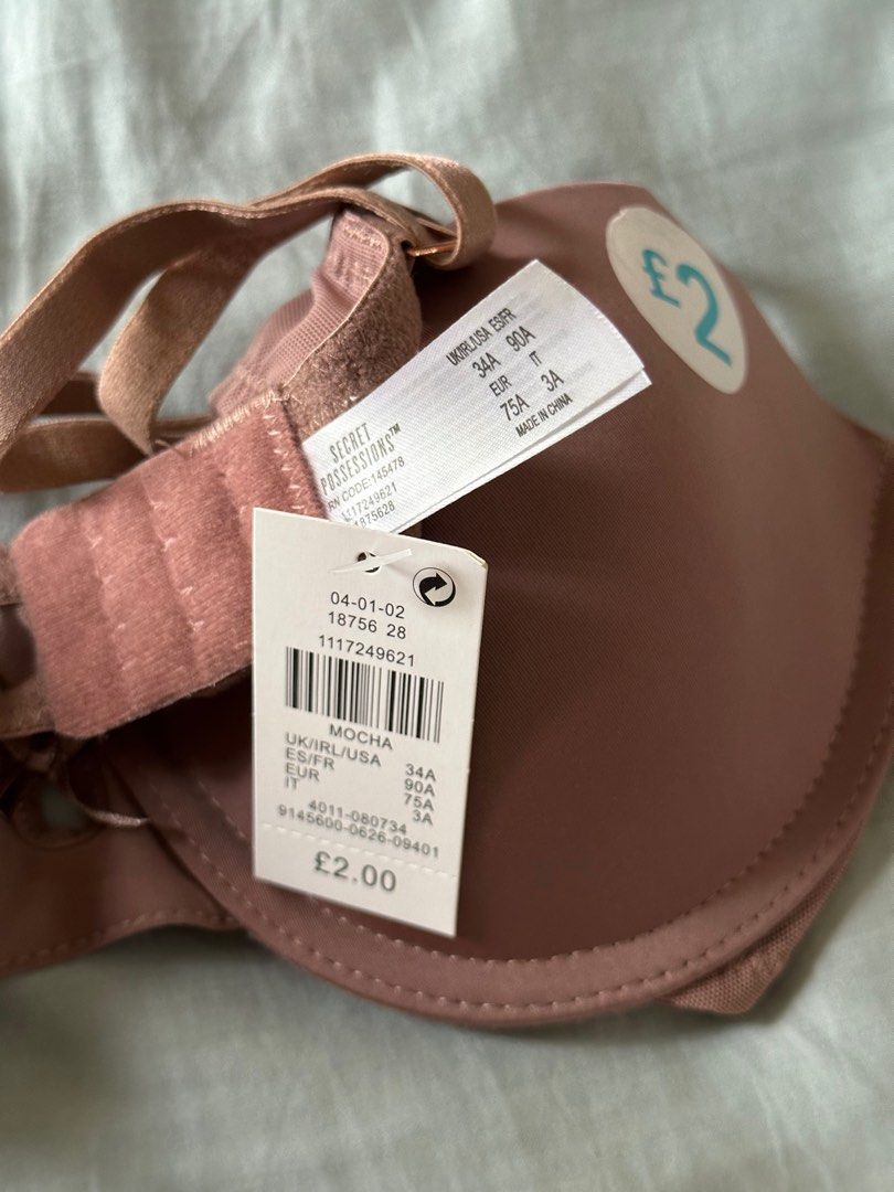 Primark Secret Possessions Wired Bra in Mocha (A Cup) Size 34A, Women's  Fashion, New Undergarments & Loungewear on Carousell