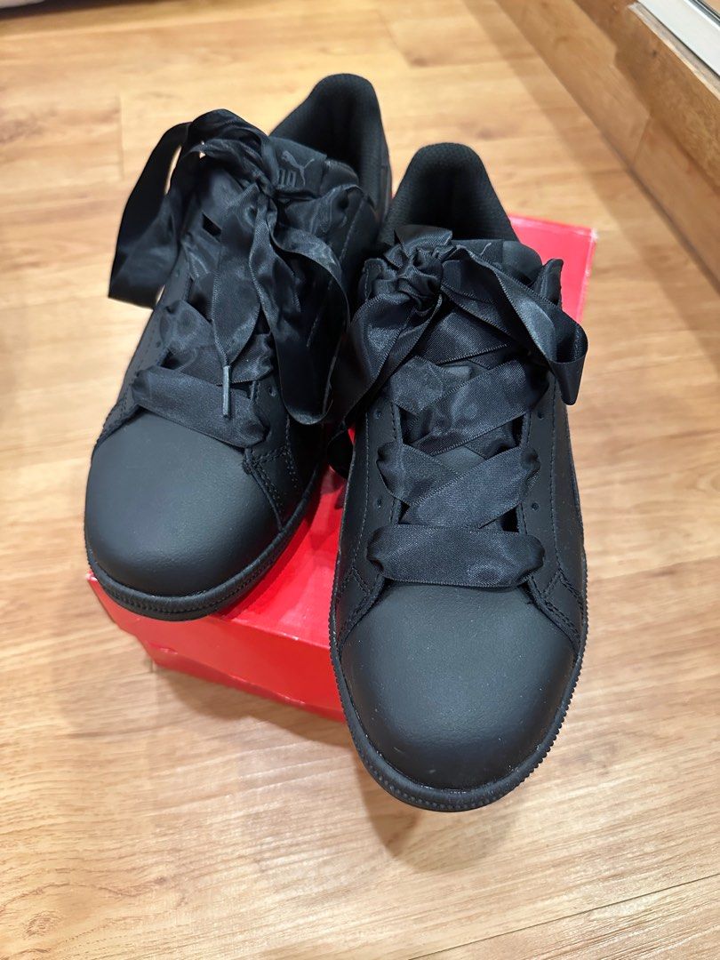 Puma noire lacet best sale satin