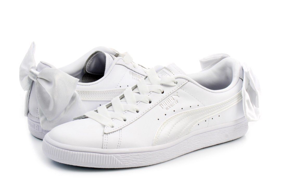 EU 39 Puma Sneakers Basket Bow white shoes Women s Fashion Footwear Sneakers on Carousell