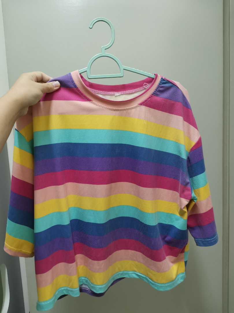 Rainbow shirt, Women's Fashion, Tops, Shirts on Carousell