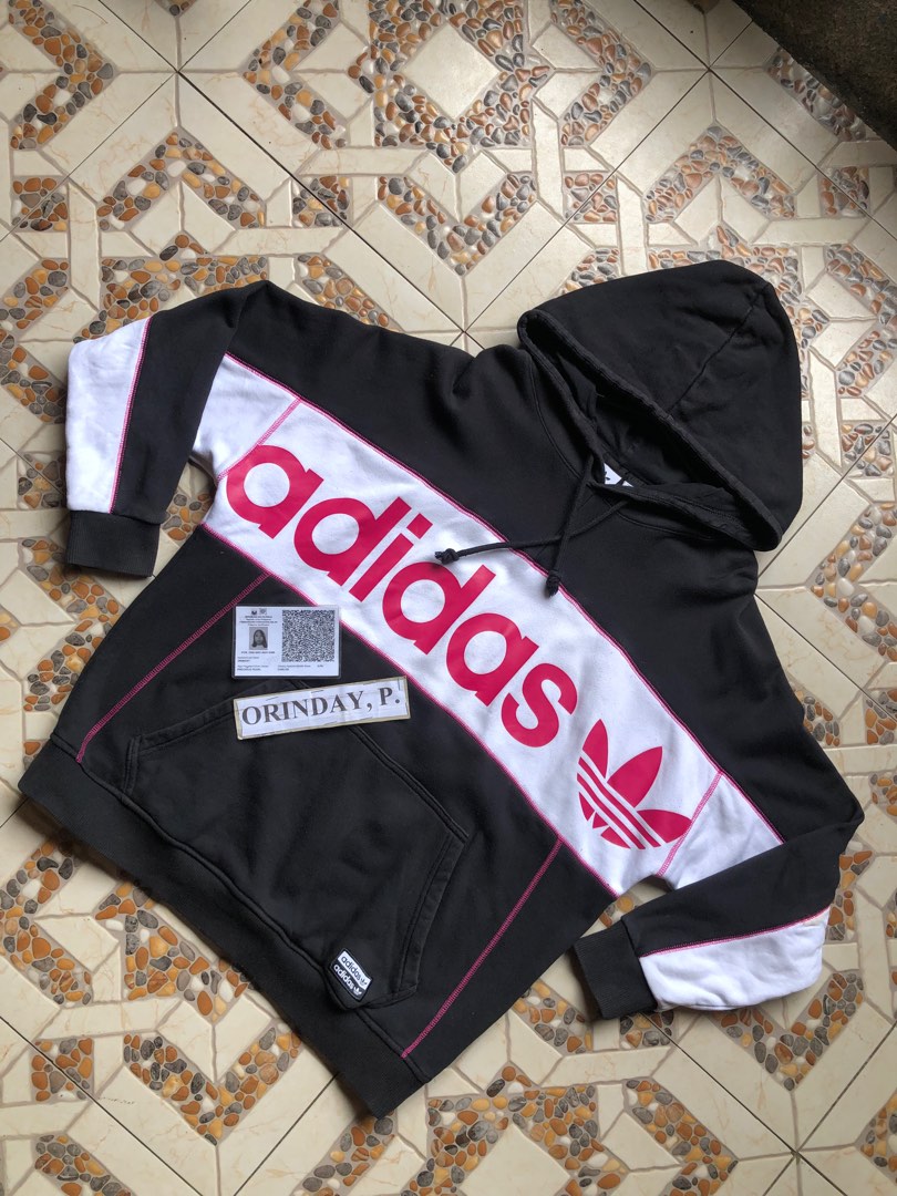 Sweatshirt Hoodie Adidas Vintage 70s, Bleu Marine Et Blanc, Taille 174 - Neuf Sans étiquettes