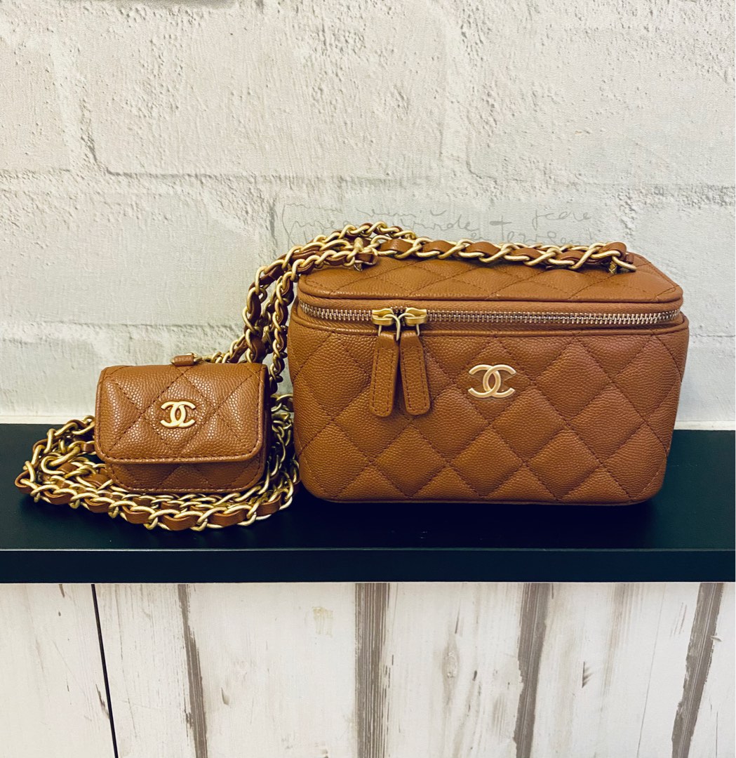 Chanel Vanity Bag with AirPods case in Caviar Leather - Rare and Limited  23A collection, Luxury, Bags & Wallets on Carousell