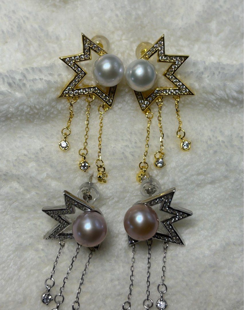 Real freshwater pearl top earrings