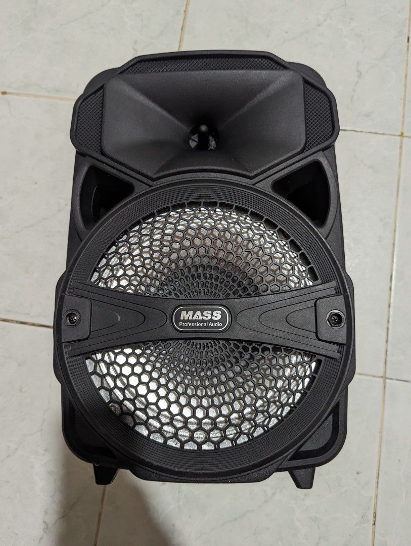 MASS Rechargeable Loud Speaker (Category: Soundbars, Speakers & Amplifiers) located in Orion. Submitted by prettymuch01 (Listing ID 1246163129, Image 1). Description: Rechargeable Loud Speaker - comes with HD microphone - Bluetooth support - USB and SD card support - AUX input Perfect working condition, no issue Just used for a little while then stored RFS: Excess equipment at home, not in use.