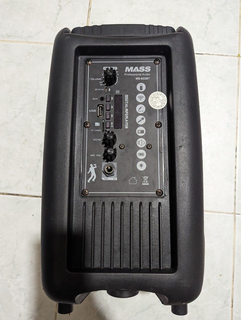 MASS Rechargeable Loud Speaker (Category: Soundbars, Speakers & Amplifiers) located in Orion. Submitted by prettymuch01 (Listing ID 1246163129, Image 2). Description: Rechargeable Loud Speaker - comes with HD microphone - Bluetooth support - USB and SD card support - AUX input Perfect working condition, no issue Just used for a little while then stored RFS: Excess equipment at home, not in use.