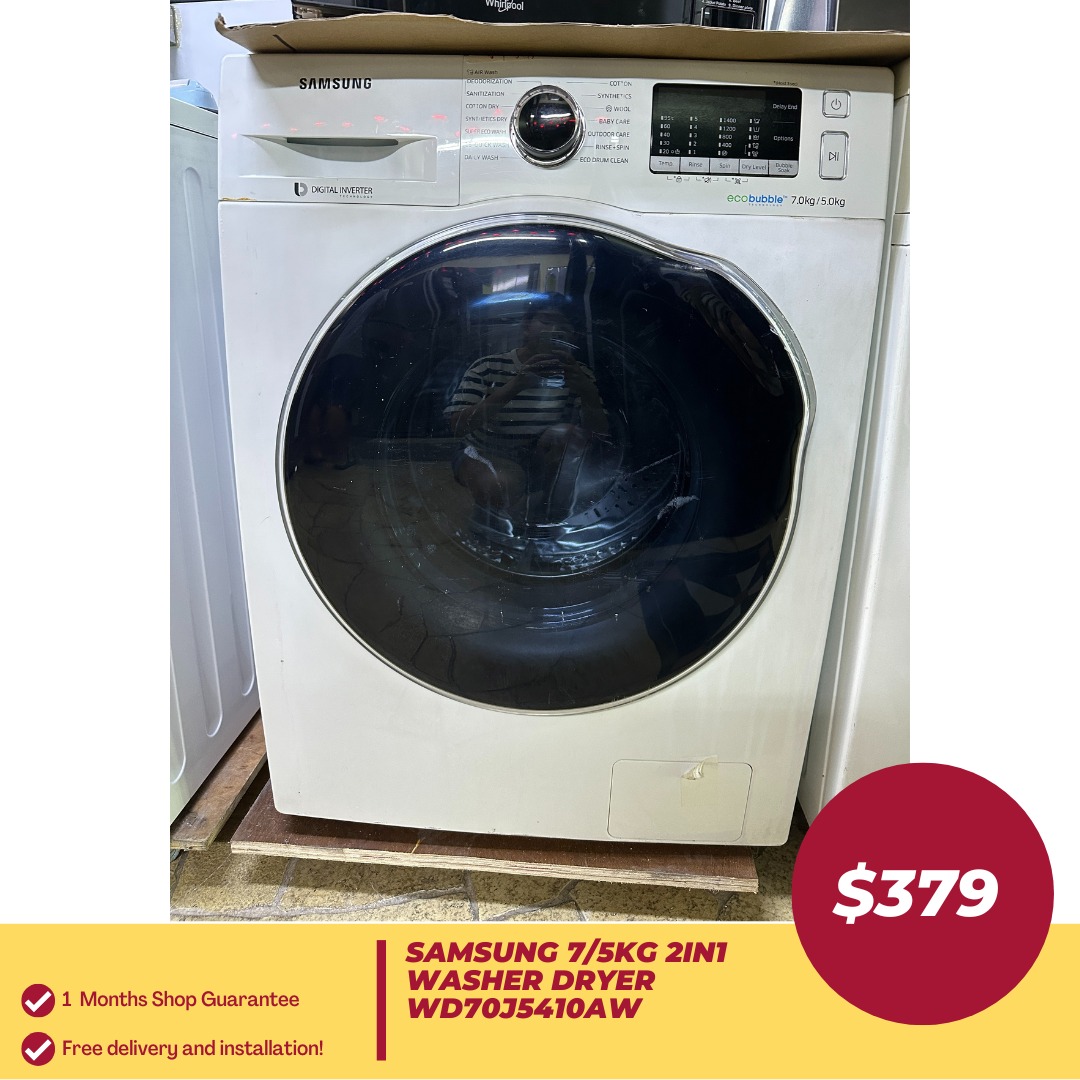 Samsung 7 5kg 2in1 Washer Dryer WD70J5410AW TV Home Appliances