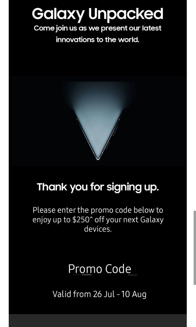 Samsung promo deals code watch