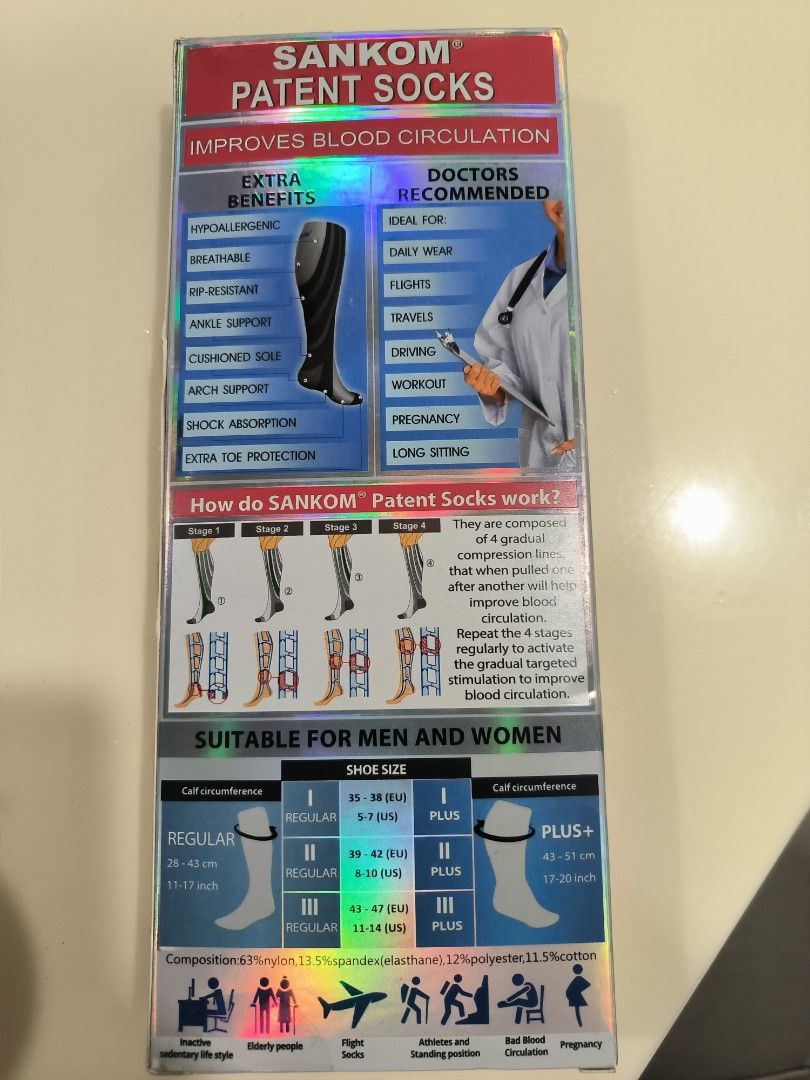 Sankom Compression Socks, Beauty & Personal Care, Foot Care on Carousell