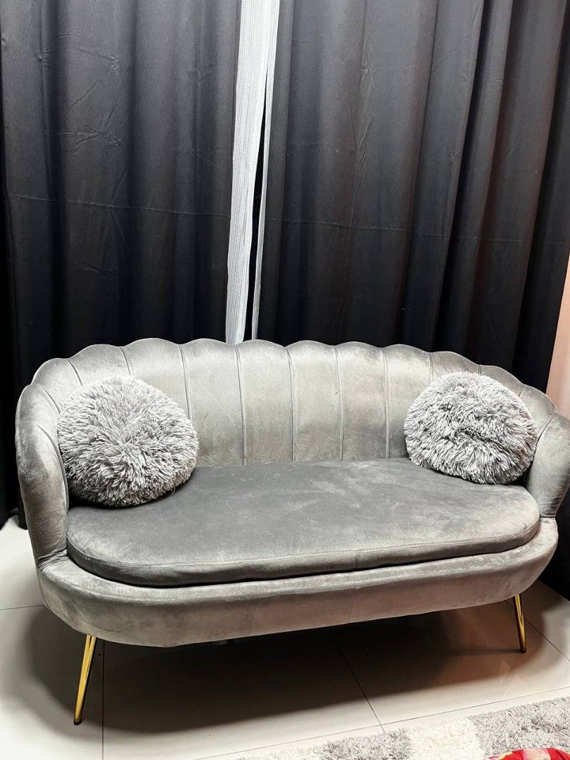 2 seater store scalloped sofa