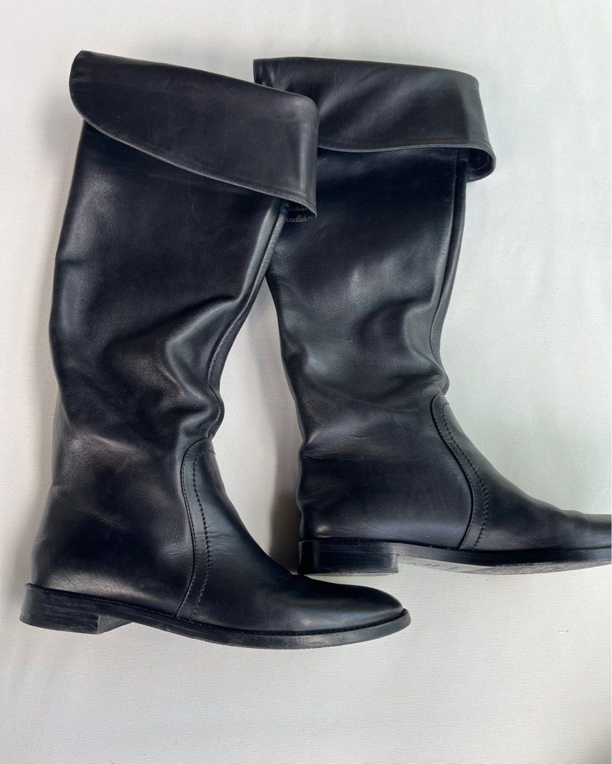 Mens black knee new arrivals high boots